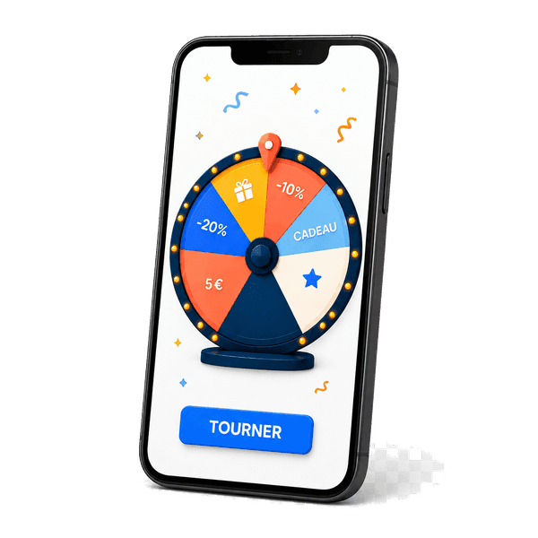 Téléphone affichant la roue de la fortune